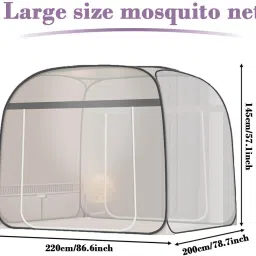 proberos Polyester Kids Washable Pop Up Mosquito Net Tent for Double Bed Supreme King Size Mesh Netting Canopy Mosquito Net image 2