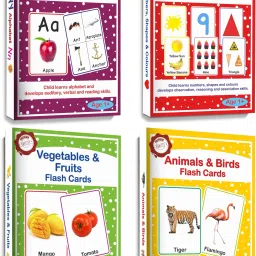Large Size Flash Cards of Alphabets, Numbers, Shapes, Colours, Fruits, Vegetables, Animals & Birds for Kids 4 Sets-28