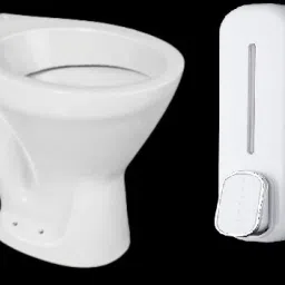 Western Toilet Premium Ceramic EWC Toilet Seat STrap Commode(without Seat Cover) with White Cubical Soap Dispenser Floor mount Western Toilet/Water Closet Western Commode-10