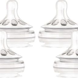 BPA-Free Natural Feeding Nipple for Newborns Babies Compatible with Philips Avent (Transparent) (Natural Feeding Nipple (Pack of 4), Medium) New Born Flow Nipple-image-71