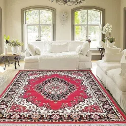 Red, Black, Brown Acrylic, Silk Carpet-image-81