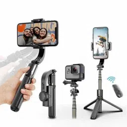 Jaggo Lal Q08 Gimbal Model in Black Color 3 Axis Gimbal for Mobile, Camera image 2