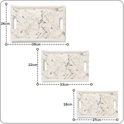 upc U.P.C. Melamine Multicolor Serving Tray, Set of 3 (Small, Medium and Large Size) Black Series Tray Tray image 5