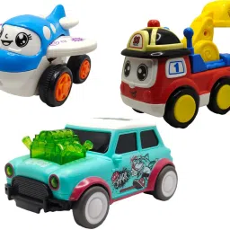 Unbreakable Four-Wheel Drive Friction Powered Diecast Toy Set-D127-32