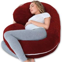 Comfortable Microfibre Solid Pregnancy Pillow Pack of 1-image-17