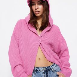 Trendyol Hooded Ribbed Acrylic Cardigan Sweaters-picture-24