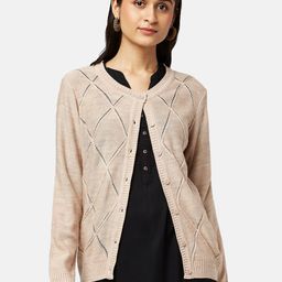 RANGMANCH BY PANTALOONS Women Pink Acrylic Cardigan-image-90