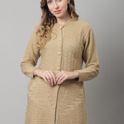 VANYA Women Brown Longline Cardigan-image-3