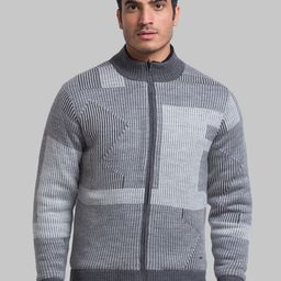 Parx Men Striped Acrylic Cardigan Sweater-image-41