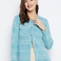 Zigo Geometric Self Design Woollen Cardigan-image-37