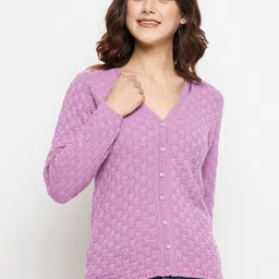 CREATIVE LINE Cable Knit Self Design Woollen Cardigan Sweater-picture-16