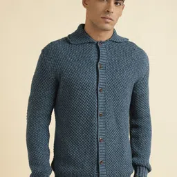 Andamen Cable Knit Shirt Collar Long Sleeves Cotton Cardigan Sweaters-image-96