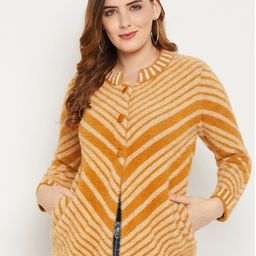 Zigo Women Wool Striped Cardigan-image-45