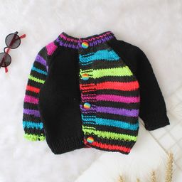 Woonie Unisex Kids Striped Cardigan-image-21