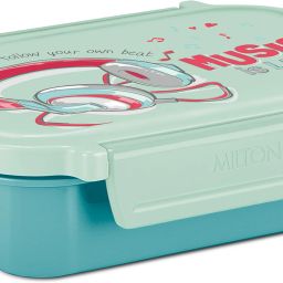 Sherry Steel Tiffin Lunch Box with inner Steel Container, Spoon & Fork Sky Blue 2 Containers Lunch Box-image-87