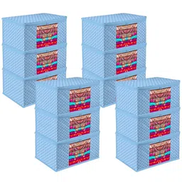 Kuber Industries Blue 12 Pieces Printed Multi-Utility Organisers image 1