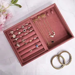La Trove Pink Wardrobe Luxury Ring & Chain Jewellery Organiser-41