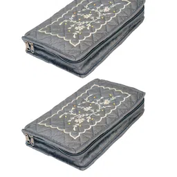 Kuber Industries Set Of 2 Grey Printed Jewellery Organiser-48