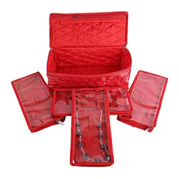 Kuber Industries Red Solid Jewellery Organisers-13