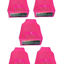 atorakushon Set Of 5 Pink  Wardrobe Cloth Organizer-18