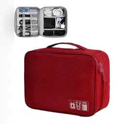Cortina Red  Water Resistant Electronics Accessories Organizer-19
