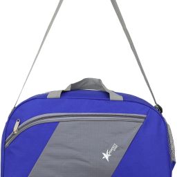 45 L Gym Duffel Bag - perfect star luggage duffle light weight high quality Branded Small Travel Duffel Luggage Bag -grey orange -45L hand duffle bag front side pocket new stylish duffle bag large capacity - Blue-image-20