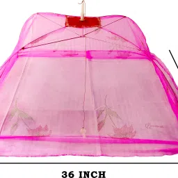 twinkle care Polyester Infants Washable 4-Part Foldable Printed Baby Mosquito Net | Portable & Breathable Net Mosquito Net image 2