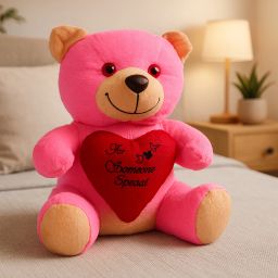 Pink Teddy Bear with Red Heart For Someone Special Soft Toy Gift for Kids - 20 cm-image-23