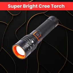 Rechargeable Torch Light, Telescopic Zoom, Ultra Bright LED Flashlight F319 Torch-image-95