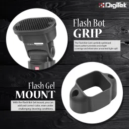 DIGITEK Professional Flash Accessories Kit Universally Compatible | New Labeled Flash Diffuser | Bounce | Grid| Gel | Grip & Sphere. (DFB 001) Flash image 3