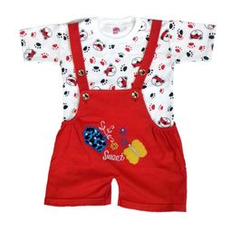 BAESD Infants Printed Pure Cotton Dungaree With T-Shirt-4