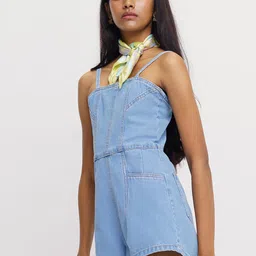 FREAKINS Shoulder Straps Cotton Playsuit-picture-24