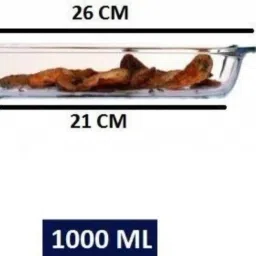 knpl Glass Salad Bowl 1000 ml borosilicate glass serve rectangular bakeware and oven safe baking dish Disposable image 2