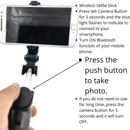 PairiT 2-in1 Wireless Selfie Stick & Tripod, Monopod image 4