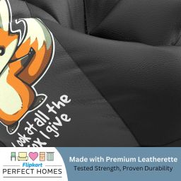 XXXL PatternPuff Bag With Free Cushion and Puffy , All The Fox-Black Teardrop Bean Bag With Bean Filling-image-93