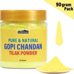 Gopi Chandan Tilak Powder Yellow Tika Original and Pure - 90 GMS Jar for Pooja-24