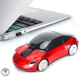microware 2.4GHz Wireless Sports Racing Car Shape Mouse 3D Optical Mouse Wireless Ambidextrous Optical Gaming Mouse with Bluetooth image 2