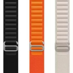 Geo SPORTS Alpine Loop Nylon Bands/Straps Compatible with Watch 49mm 45mm 44mm 42mm Men & Women, Adjustable Strap with Metal G-Hook Premium black, orange and white Strap for iWatch Ultra Series SE 8 7 6 5 4 3 2 1 (Only Alpine Loop Strap for Apple iWatch, Watch NOT Included) Smart Watch Strap-17