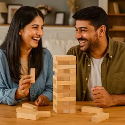 clapjoy Slido Alpha Wooden Tumbling Tower Game, Stacking & Balancing Tower Game image 4