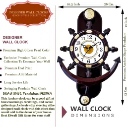 setu creation Analog 38 cm X 26 cm Wall Clock image 2