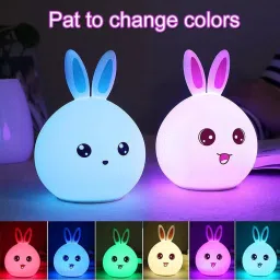 trust ware Silicone Rabbit Night Lamp Touch-Control LED Light | Color-Changing Safe for Kid Night Lamp image 2