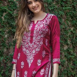 Women Embroidered Cotton Rayon Straight Kurta-image-67