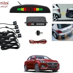 parking-sensors-black-156 Car Reverse Parking Sensor with LED Display 4 Sensor Reverse Parking Auto Radar Detectors (Black) For Maruti Suzuki Swift Dzire New 2020 Parking Sensor-10