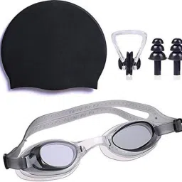 Swimming Kit with Swimming Goggles Silicone Swimming Cap + 1 Nose Clip + 2 Ear Plugs Swimming Kit-image-39