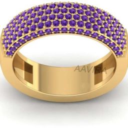 Amethyst Eternity Wedding Band for Women Silver Ring-image-18