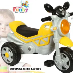 Kids Ride On Bullet Bike Tricycle With Pedal N Music & Led Lights for 2 to 4 Years Yellow Kids Ride On Bullet Bike Tricycle With Pedal N Music & Led Lights for 2 to 4 Years Yellow Tricycle-image-55