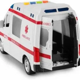 Rescue Ambulance Friction Powered 1:16 Scale Toy Car (White)-4