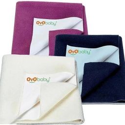 Baby Dry Sheet, Small Size, Pack Of 3 (Dark Sea Blue, Ivory , Rani Pink)-image-22