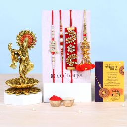 Bhaiya Bhabhi KBS147-New Combo Mauli Thread Rakhi Set-12