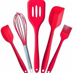 5 Pieces Silicone Kitchen Utensils Spoon Set Silicone Cutlery Set-13